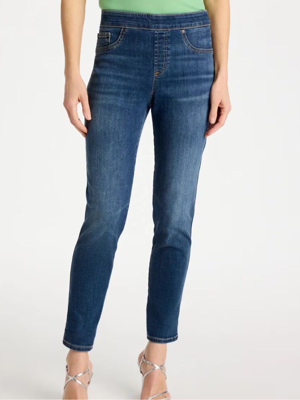 New Chico's Indigo Pull On Jegging Ankle Skinny Stretch Jeans Size 16